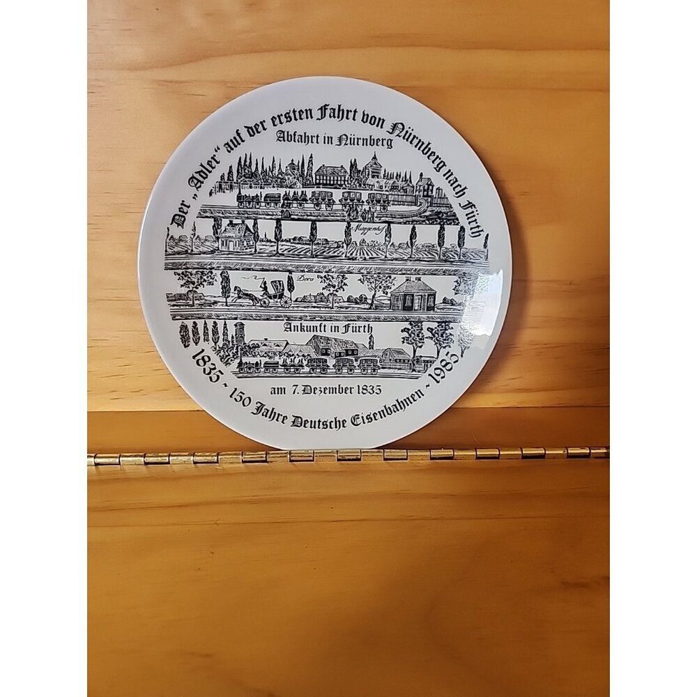 Commemorative Plate First Train Journey In GERMANY From Nuremberg To Furth...